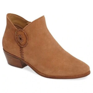 Jack Rogers Oak Suede Peyton Side Zip Booties Size 8